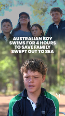 13-year-old Australian boy swims for hours to save his family swept away to sea