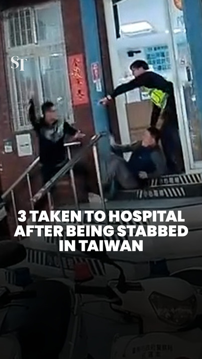 3 people stabbed outside police station in Taiwan